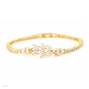 Feminine thin gold leaf bracelet