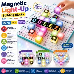 Magnetic Light-Up Building Blocks 30 PCS STEM Learning Set